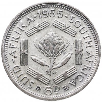 купить ЮАР 6 пенсов (pence) 1955