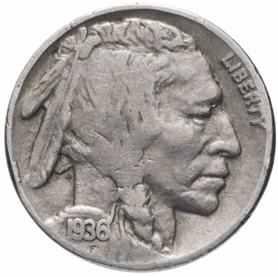 купить США 5 центов (cents) 1936 Buffalo Nickel Без отметки монетного двора
