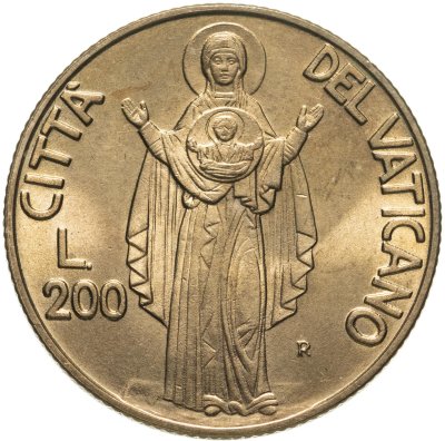 купить Ватикан 200 лир 1990 "Пресвятая Дева"