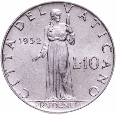 купить Ватикан 10 лир (lire) 1951-1953