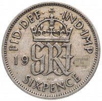 купить Великобритания 6 пенсов (pence) 1947-1948, случайная дата