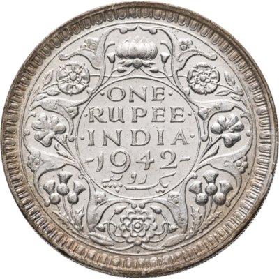 купить Индия (Британская) 1 рупия (rupee) 1942