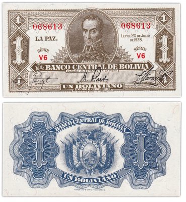 купить Боливия 1 боливиано 1928 (Pick 128a(7))