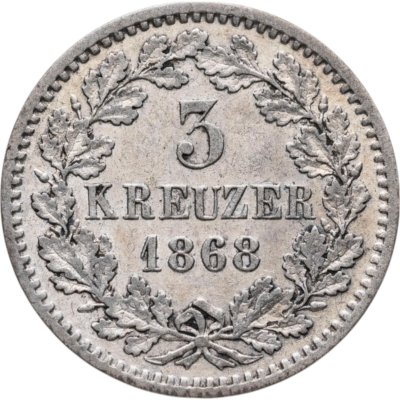 купить Германия, Баден 3 крейцера 1868