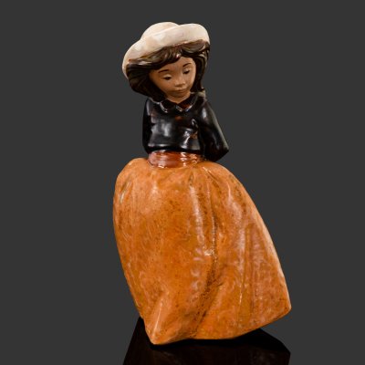 купить Статуэтка "Девушка в шляпке", искусственный камень, роспись, NAO Porcelain, Испания, 1987 г.