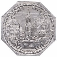 купить Германия (Нюрнберг) нотгельд 20 пфеннигов 1921 "Красивый фонтан" трамвайный жетон