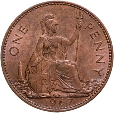 купить Великобритания 1 пенни (penny) 1967