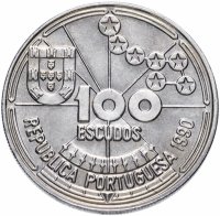 Купить Португалия 100 эскудо (escudos) 1990 "Золотой век открытий - Астронавигация"