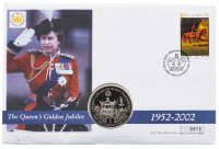 Купить Гибралтар 1 крона (crown) 2002 "50 лет правлению Королевы Елизаветы II - Королевская карета" (в конверте)