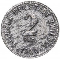 купить Германия (Цвизель) нотгельд 2 пфеннига 1920