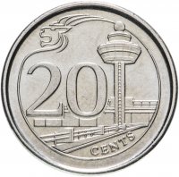 Купить Сингапур 20 центов (cents) 2013-2016