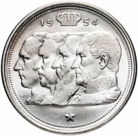 Купить Бельгия 100 франков (francs) 1954 года (надпись на французском - BELGIQUE)