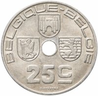 Купить Бельгия 25 сантимов (centimes) 1938-1939