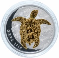купить Фиджи 1 доллар 2010 "Черепаха позолоченная" в упаковке с сертификатом