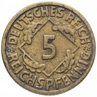 купить Германия 5 рейхспфеннигов (reichspfennig) 1924-1936 А