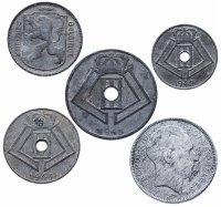 Купить Бельгия набор из 5 монет 1941-1945
