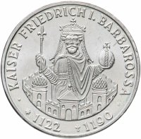 Купить Германия 10 марок 1990 "800 лет со дня смерти Фридриха I Барбаросса" F