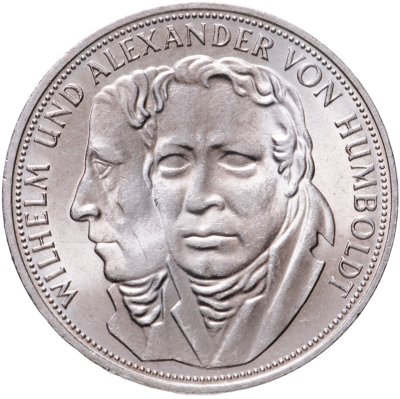 купить Германия 5 марок (deutsche mark) 1967 "200 лет со дня рождения Вильгельма и Александра фон Гумбольдтов"