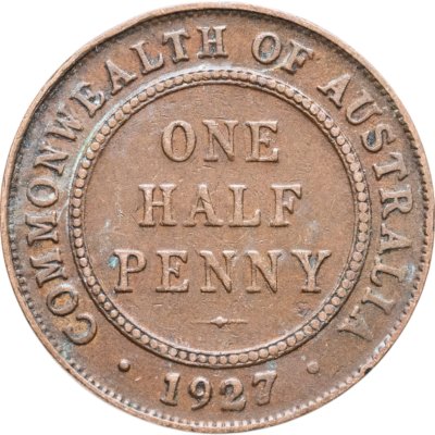 купить Австралия 1/2 пенни (penny) 1927