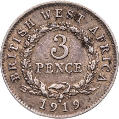 купить Британская Западная Африка 3 пенса (pence) 1919