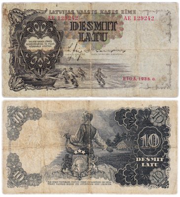 купить Латвия 10 латов 1938
