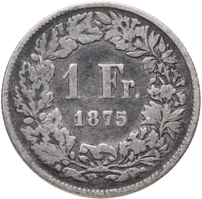 купить Швейцария 1 франк (franc) 1875