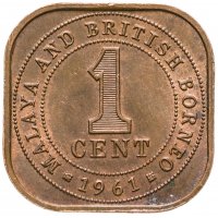 купить Малайя и Британское Борнео 1 цент (cent) 1961