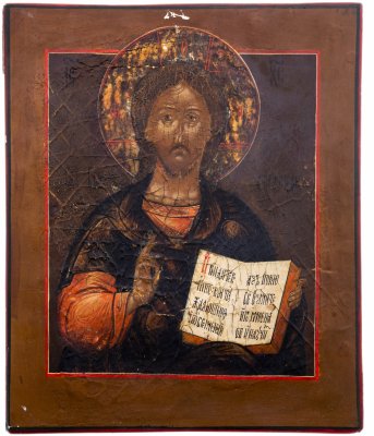 купить Икона "Господь Вседержитель", дерево, темпера, Российская Империя, 1880-1900 гг.