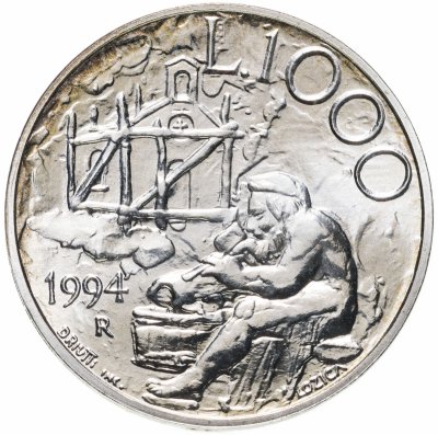 купить Сан-Марино 1000 лир (lire) 1994 "Основание первой церкви в Сан-Марино"