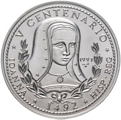 купить Куба 1 песо (peso) 1991 "500 лет открытию Америки - Королева Хуана I"