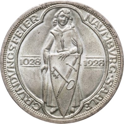 купить Германия 3 рейхсмарки (reichsmark) 1928 "900 лет Наумбургу"