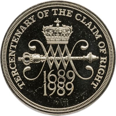 купить Великобритания 2 фунта 1989 300 лет "Биллю о правах" Шотландии