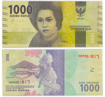 купить Индонезия 1000 рупий 2016 (2017) (Pick 154b) Серия замещения X**