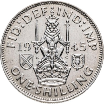 купить Великобритания 1 шиллинг (shilling) 1945 Шотландский шиллинг - лев, сидящий на короне