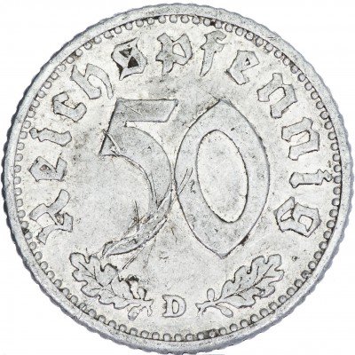 купить Третий Рейх Фашистская Германия 50 рейхспфеннигов 1940