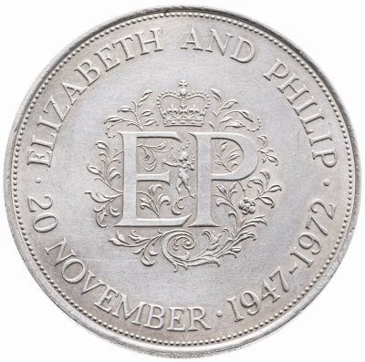 купить Великобритания 1 крона 1972 "Королевская серебряная свадьба"