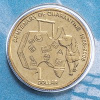 купить Австралия 1 доллар (dollar) 2008 "100 лет Закону о карантине 1908 года" (в конверте с маркой)