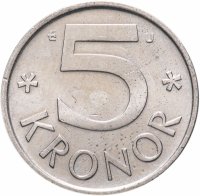 Купить Швеция 5 крон 1976-2009, случайная дата