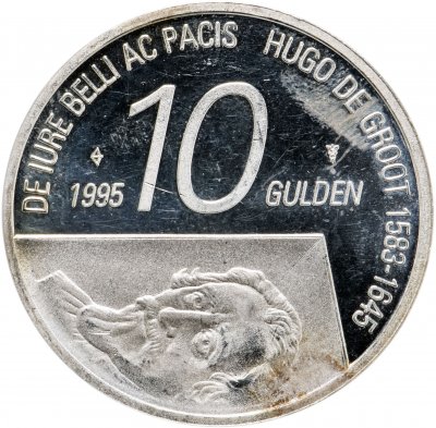 купить Нидерланды 10 гульденов (gulden) 1995 "300 лет со дня смерти Гуго Гроция"