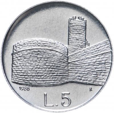 купить Сан-Марино 5 лир (lire) 1988 "Укрепления Сан-Марино"