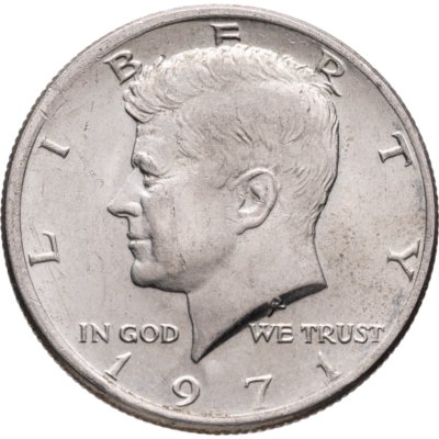 купить США 50 центов (1/2 доллара, half dollar) 1971 Kennedy Half Dollar (Кеннеди) Без обозначения монетного двора