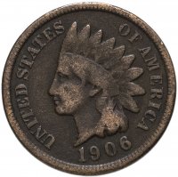 Купить США 1 цент (cent) 1906 Indian Head Cent