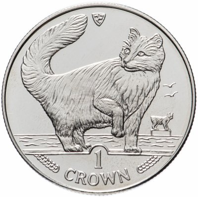 купить Остров Мэн 1 крона (crown) 1991 "Кошки - Норвежская лесная кошка"