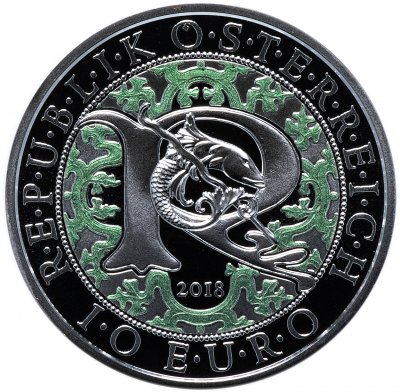 купить Австрия 10 евро 2018 Proof Архангел Рафаил