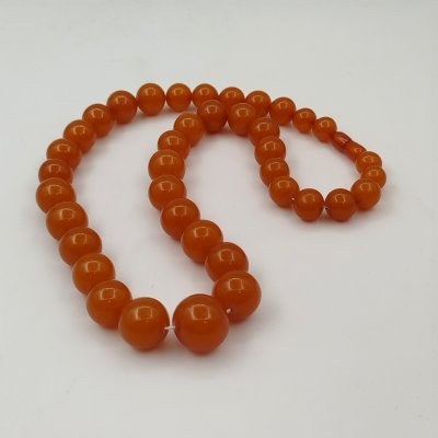 купить Бусы с крупными округлыми бусинами, янтарь, (плавленый), СССР, 1980-1990 гг.