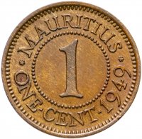 купить Маврикий 1 цент (cent) 1949