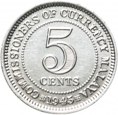 купить Малайя 5 центов (cents) 1945