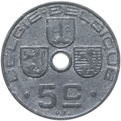 купить Бельгия 5 сантимов (centimes) 1942 Надпись - 'BELGIE - BELGIQUE'
