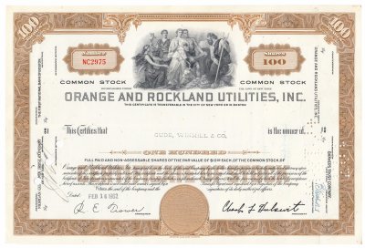 купить Акция США Orange и Rockland Utilities, Inc. 1961 - 1962 гг.