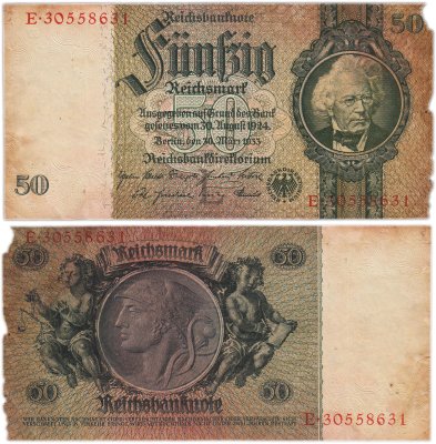 купить Германия 50 рейхсмарок 1933 (Pick 182)